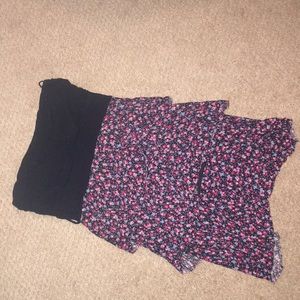 Floral strapless dress